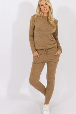 Rebellious Fashion Camel Loungewear Set - Josie