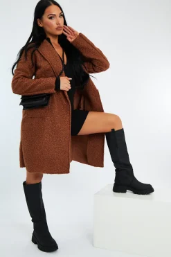 Rebellious Fashion Camel Mid Length Teddy Coat - Madelin