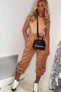 Rebellious Fashion Camel Oversized Joggers - Erica