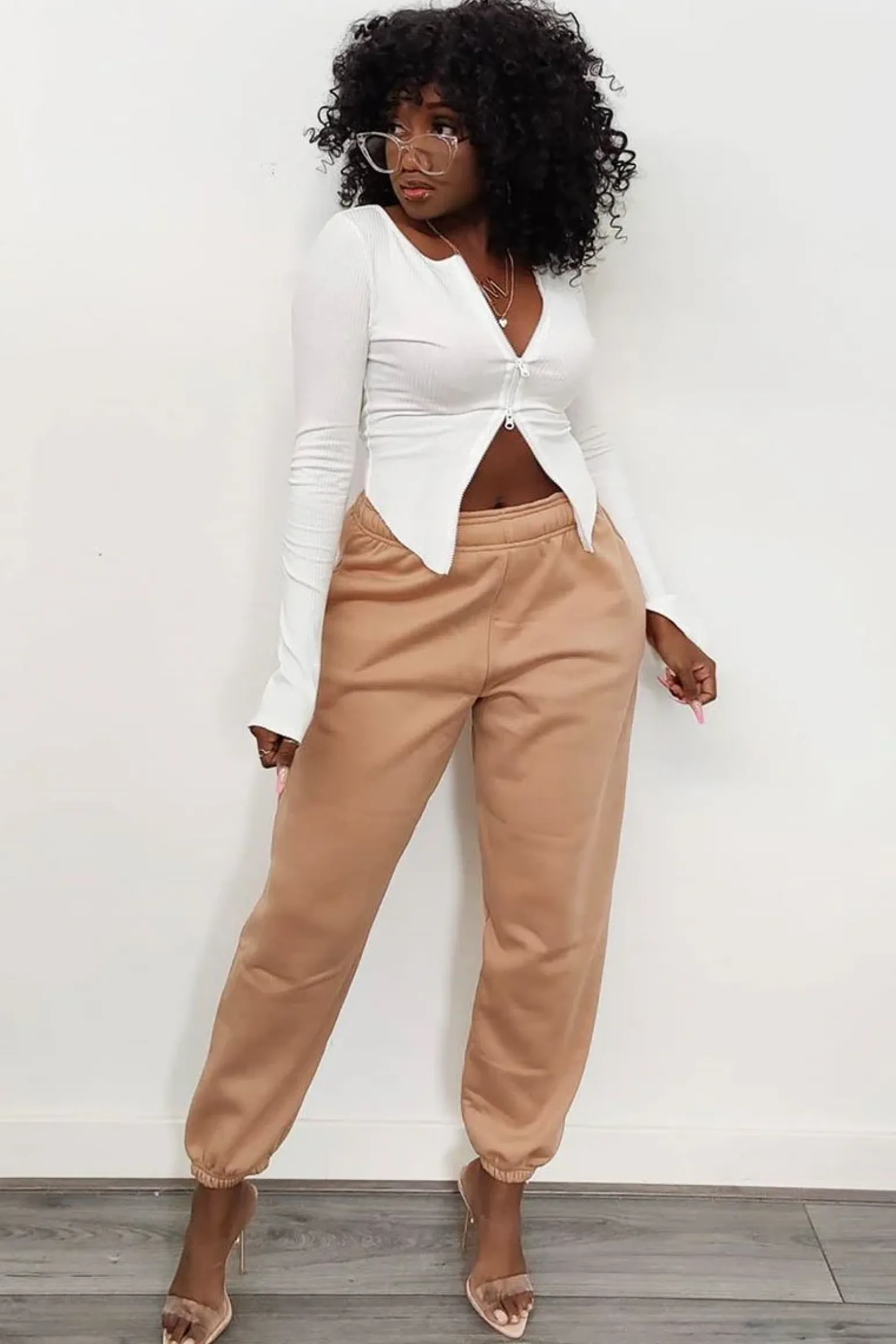 Rebellious Fashion Camel Oversized Joggers - Erica
