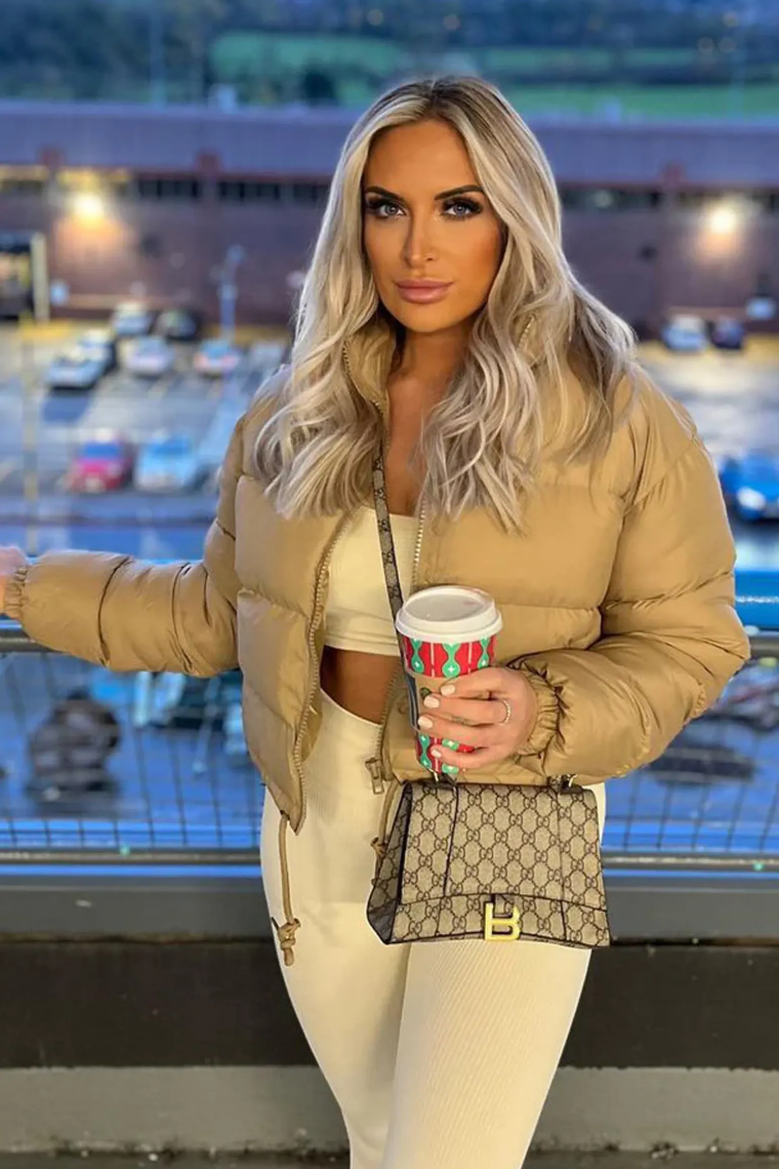 Rebellious Fashion Camel Padded Cropped Puffer Jacket - Adhara