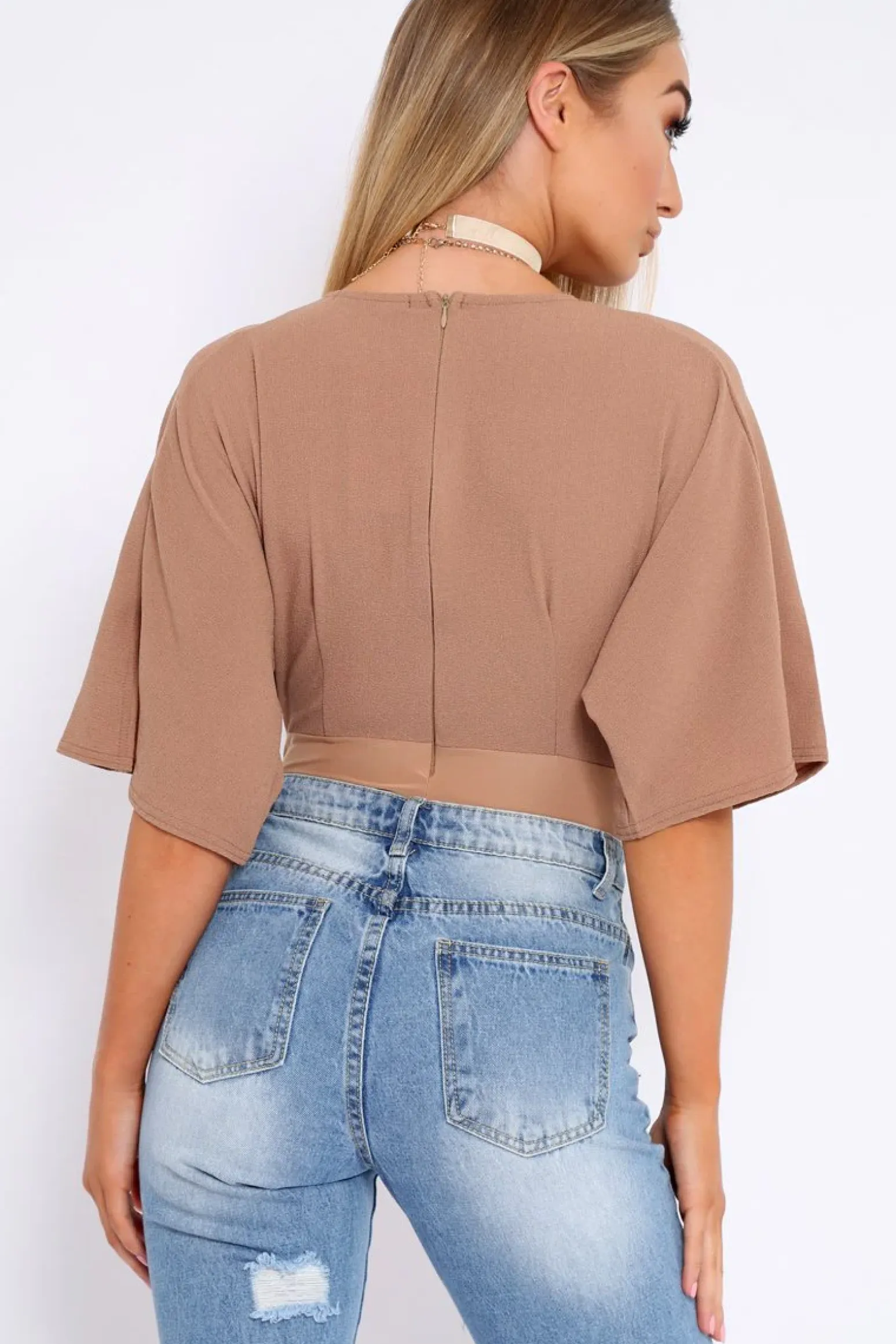 Rebellious Fashion Camel Plunge Bodysuit - Florence