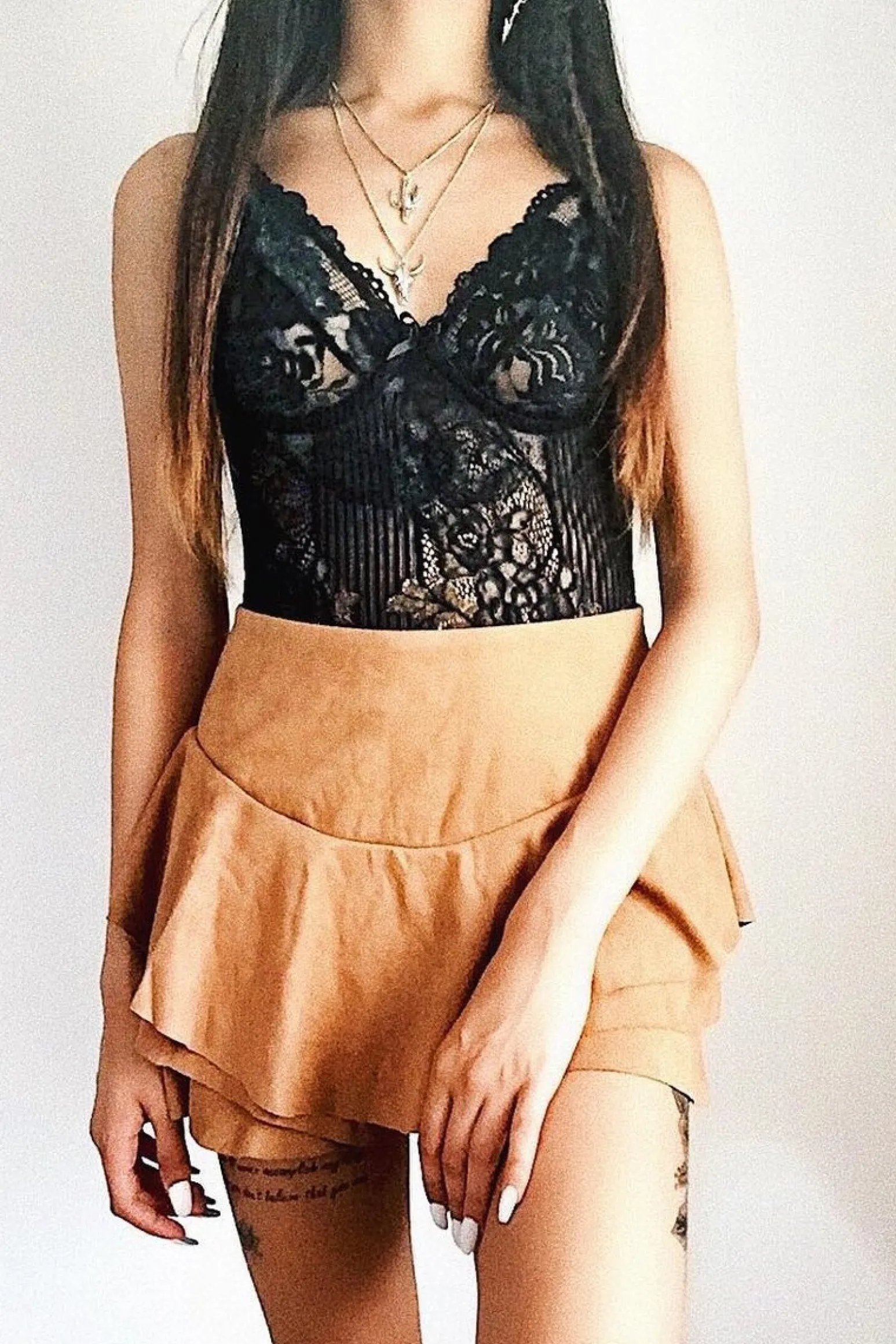 Rebellious Fashion Camel Suedette Frill High Waisted Shorts - Claudelle