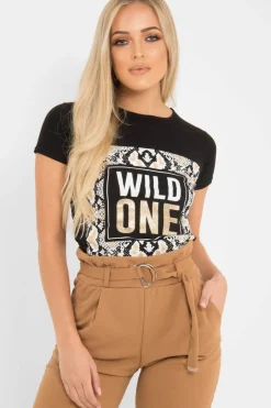 Rebellious Fashion Camel Tapered Belted Cigarette Trousers - Myasia