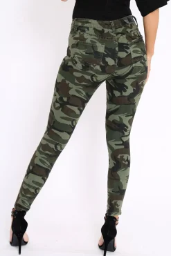 Rebellious Fashion Camo Jeans - Evalie