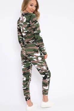 Rebellious Fashion Camo Sweatshirt and Joggers Loungewear Set - Evalin