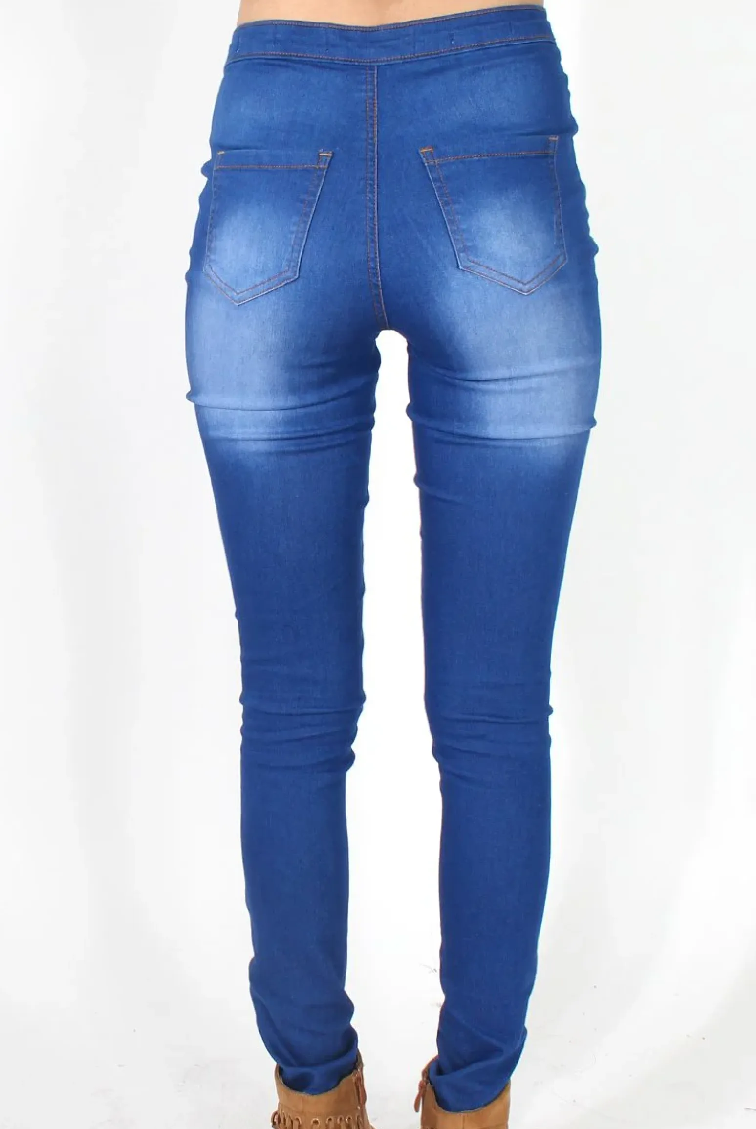 Rebellious Fashion Caprice Bright Blue High Waisted Skinny Jeans