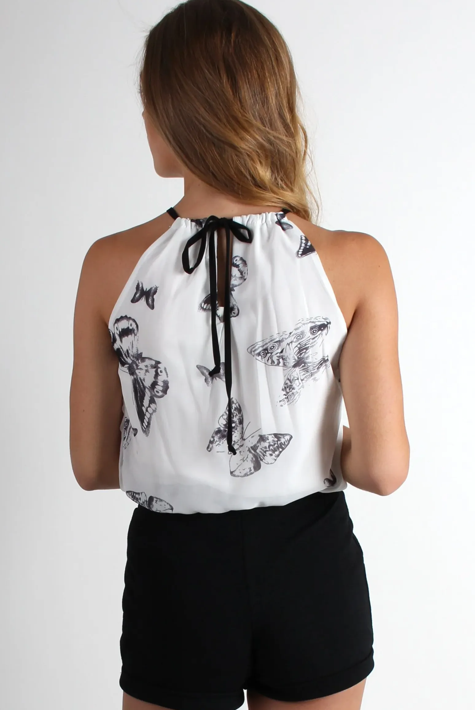 Rebellious Fashion Carina Butterfly Print Playsuit