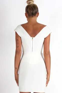 Rebellious Fashion Ceanna White Bandage Cross Front Two Piece