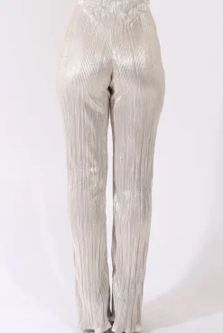 Rebellious Fashion Champagne Super High Waisted Pleated Trousers - Narla