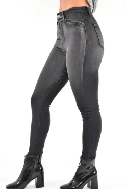 Rebellious Fashion Charcoal Grey Washed Skinny Jeans - Marena