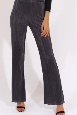 Rebellious Fashion Charcoal Pleated Long High Waisted Trousers - Jojo