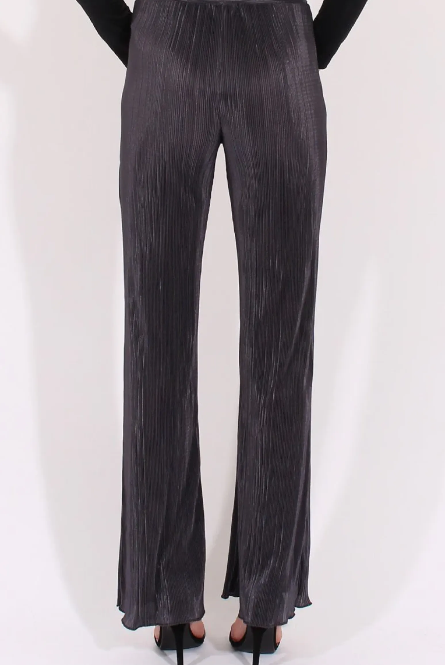 Rebellious Fashion Charcoal Pleated Long High Waisted Trousers - Jojo