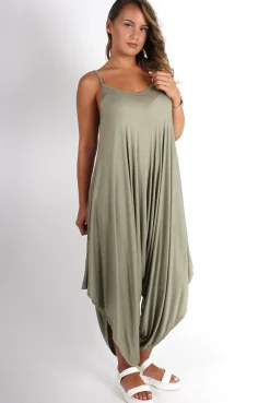 Rebellious Fashion Chloe Khaki Oversized Slouch Jumpsuit