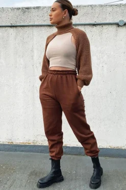 Rebellious Fashion Chocolate Oversized Joggers - Erica