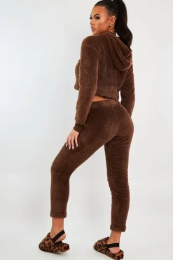 Rebellious Fashion Chocolate Soft Teddy Leggings - Evani