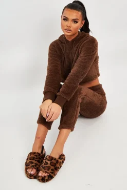 Rebellious Fashion Chocolate Soft Teddy Leggings - Evani