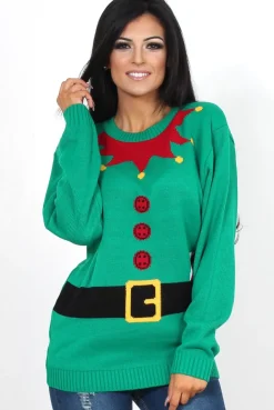 Rebellious Fashion Chrissy Green Elf Christmas Jumper