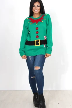 Rebellious Fashion Chrissy Green Elf Christmas Jumper