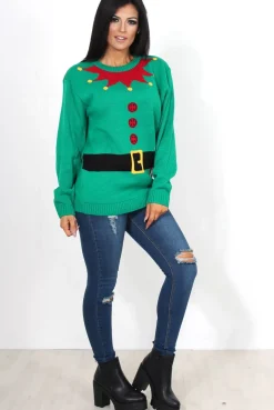 Rebellious Fashion Chrissy Green Elf Christmas Jumper