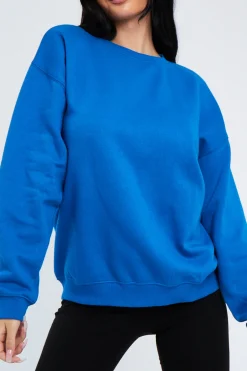 Rebellious Fashion Cobalt Blue Oversized Sweatshirt - Tesse