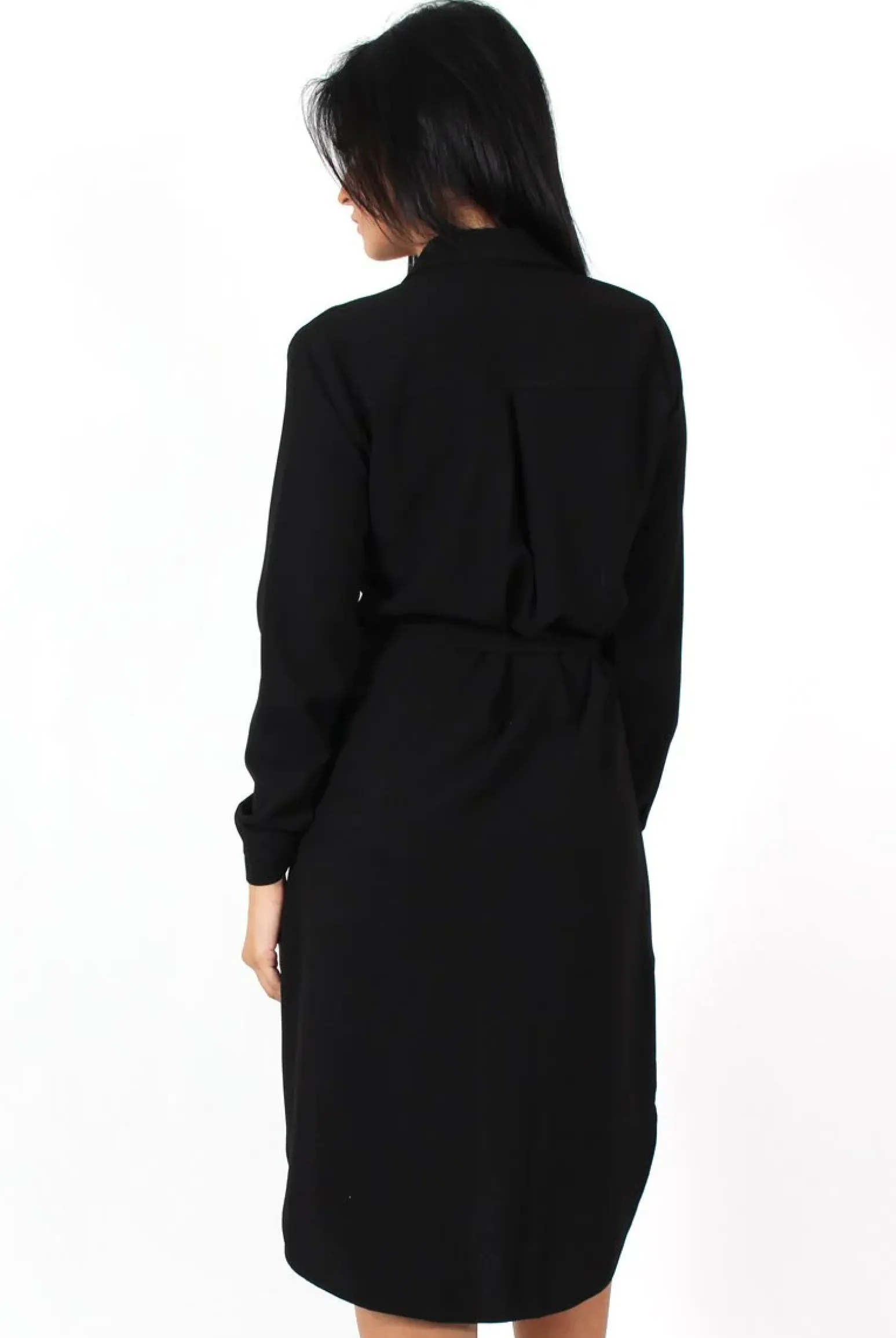 Rebellious Fashion Cori Black Split Shirt Dress