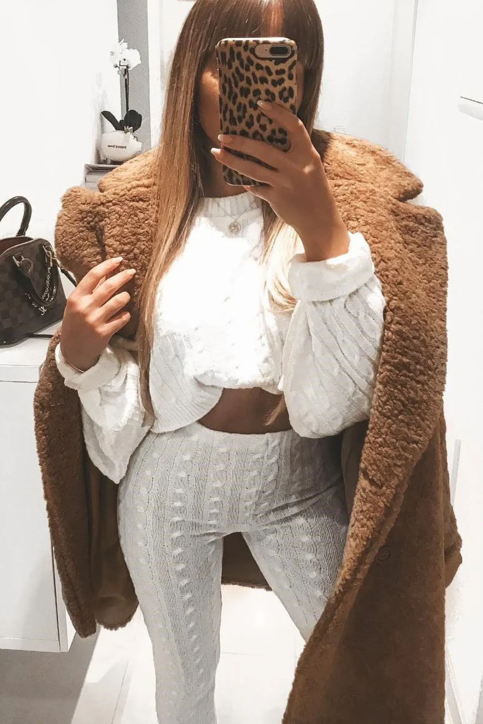 Rebellious Fashion Cream Cable Knit Batwing Jumper Loungwear Set - Janea