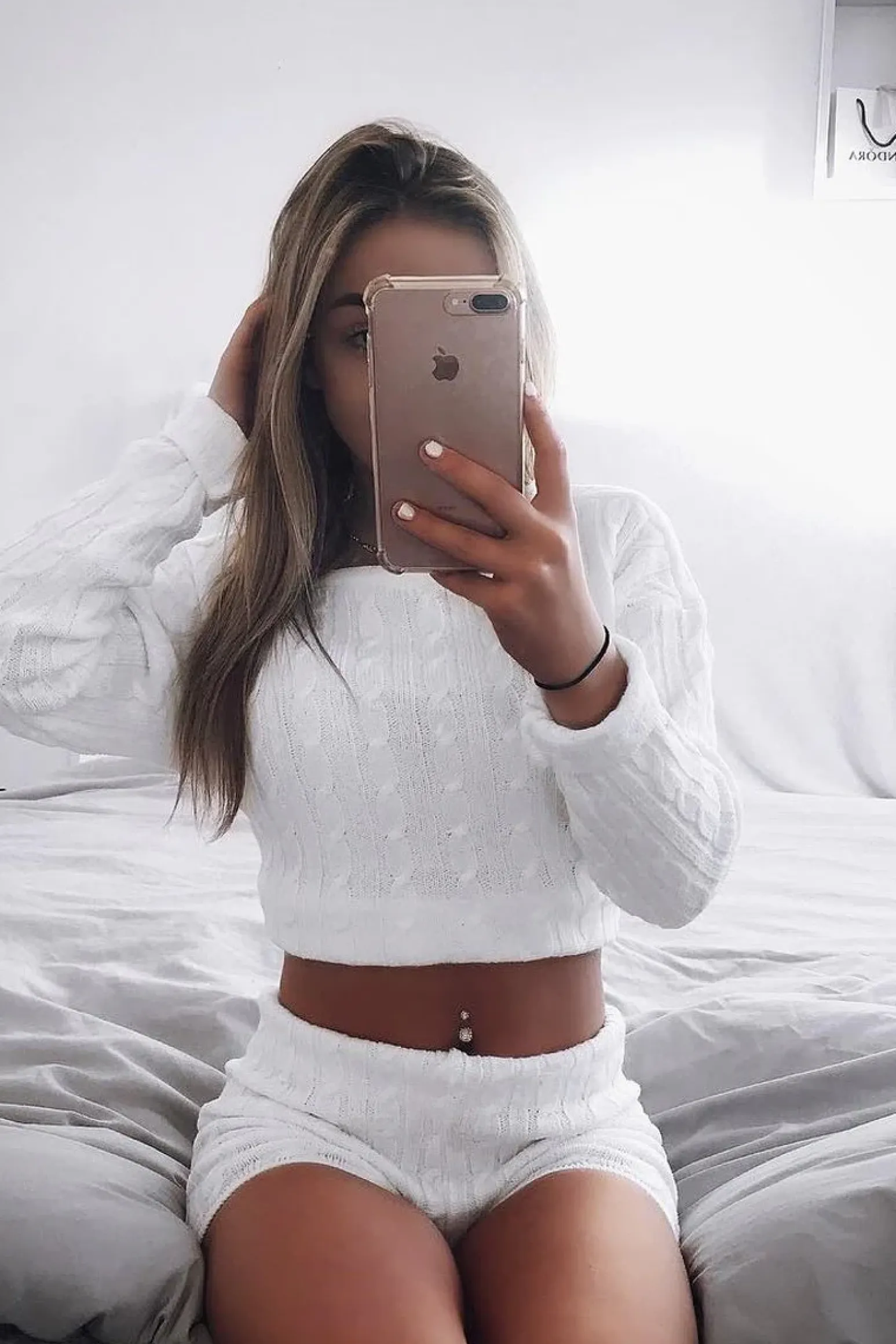 Rebellious Fashion Cream Cable Knit Loungewear Set - Karlie