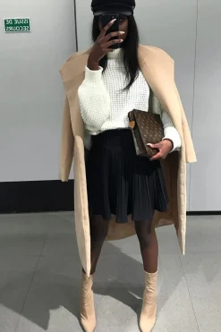 Rebellious Fashion Cream Chunky Knit Jumper Dress - Maci