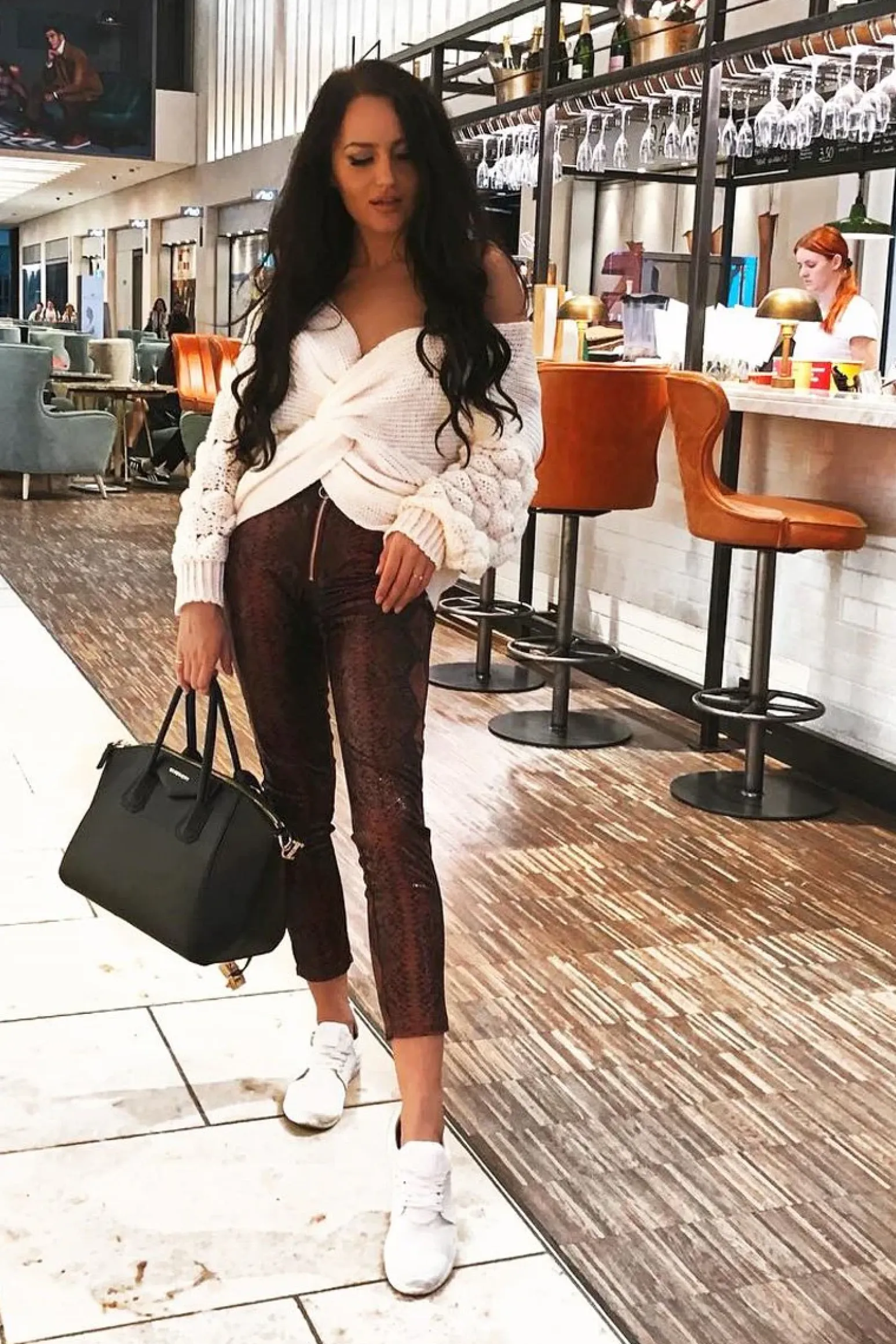 Rebellious Fashion Cream Chunky Knit Plunge Sleeve Detail Jumper - Laelle