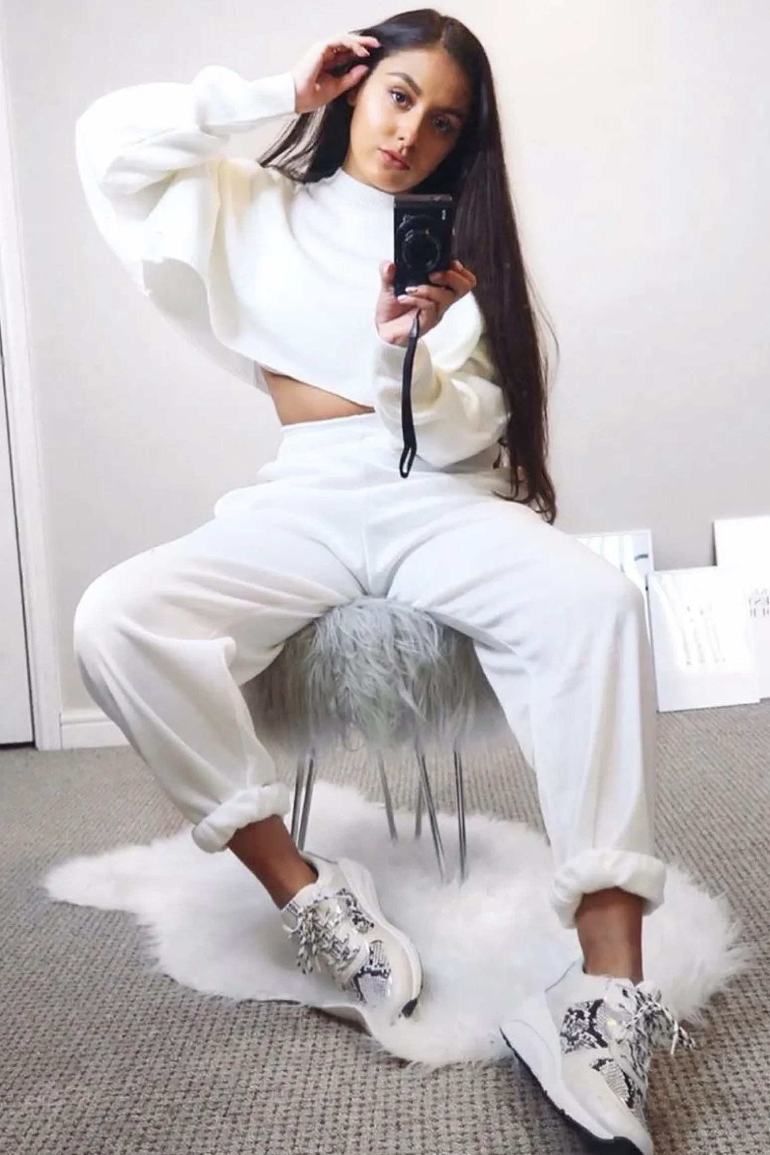 Rebellious Fashion Cream Cropped Batwing Jumper - Lizy