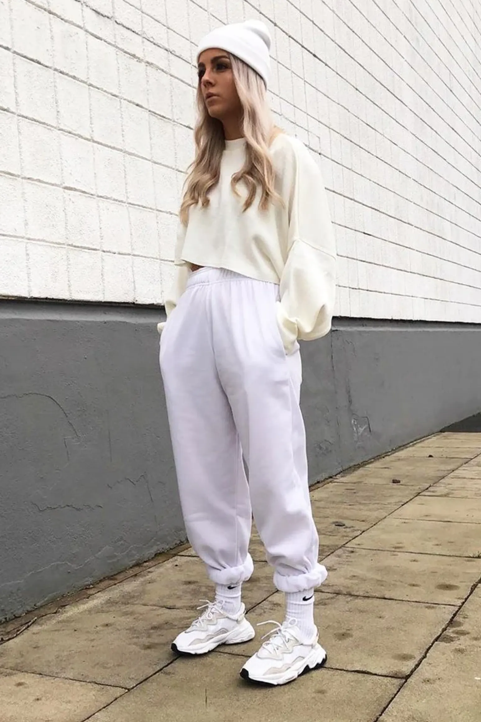 Rebellious Fashion Cream Cropped Batwing Jumper - Lizy