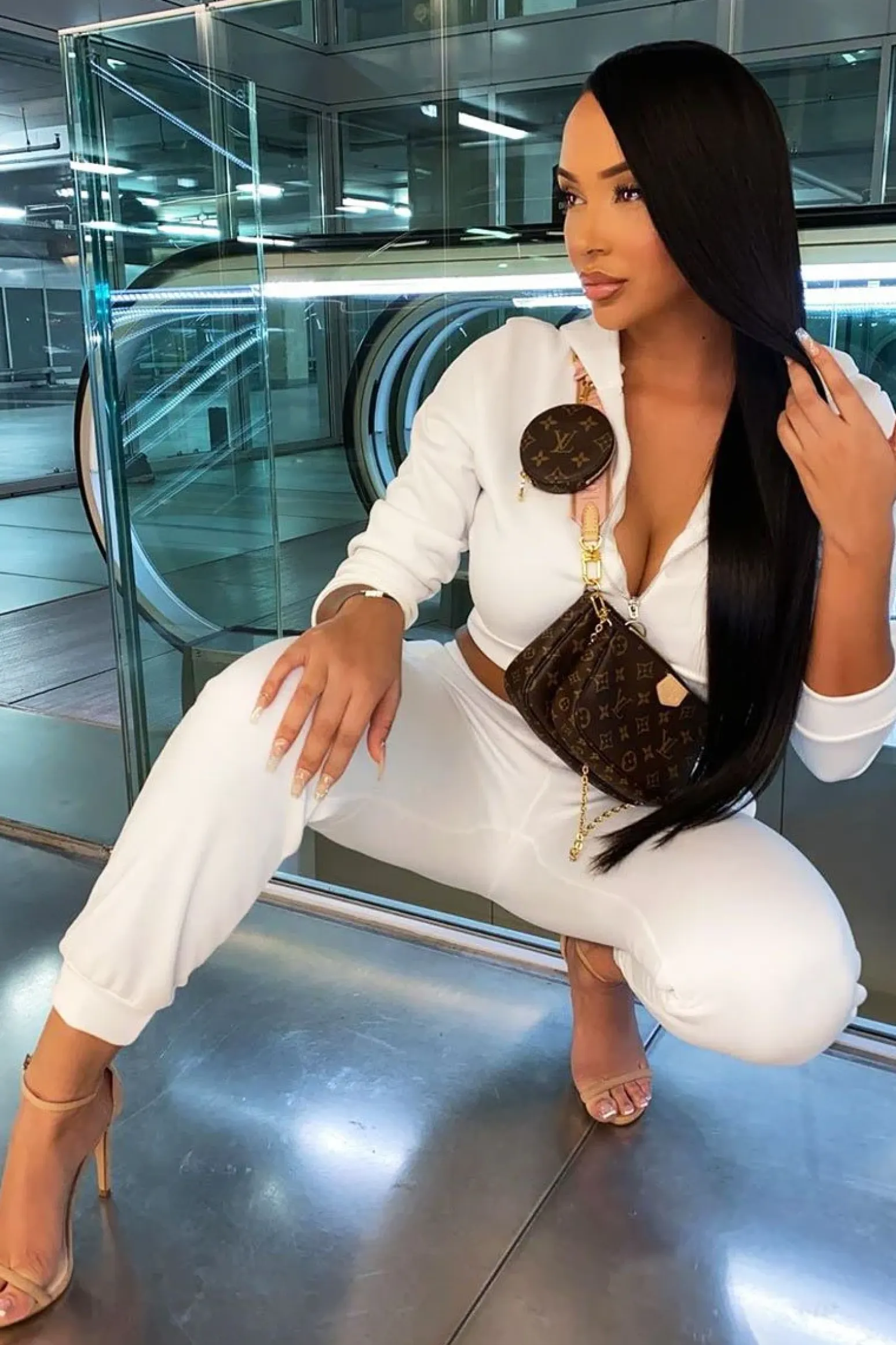 Rebellious Fashion Cream Hoodie and Joggers Loungewear Co-ord Set - Bluebell