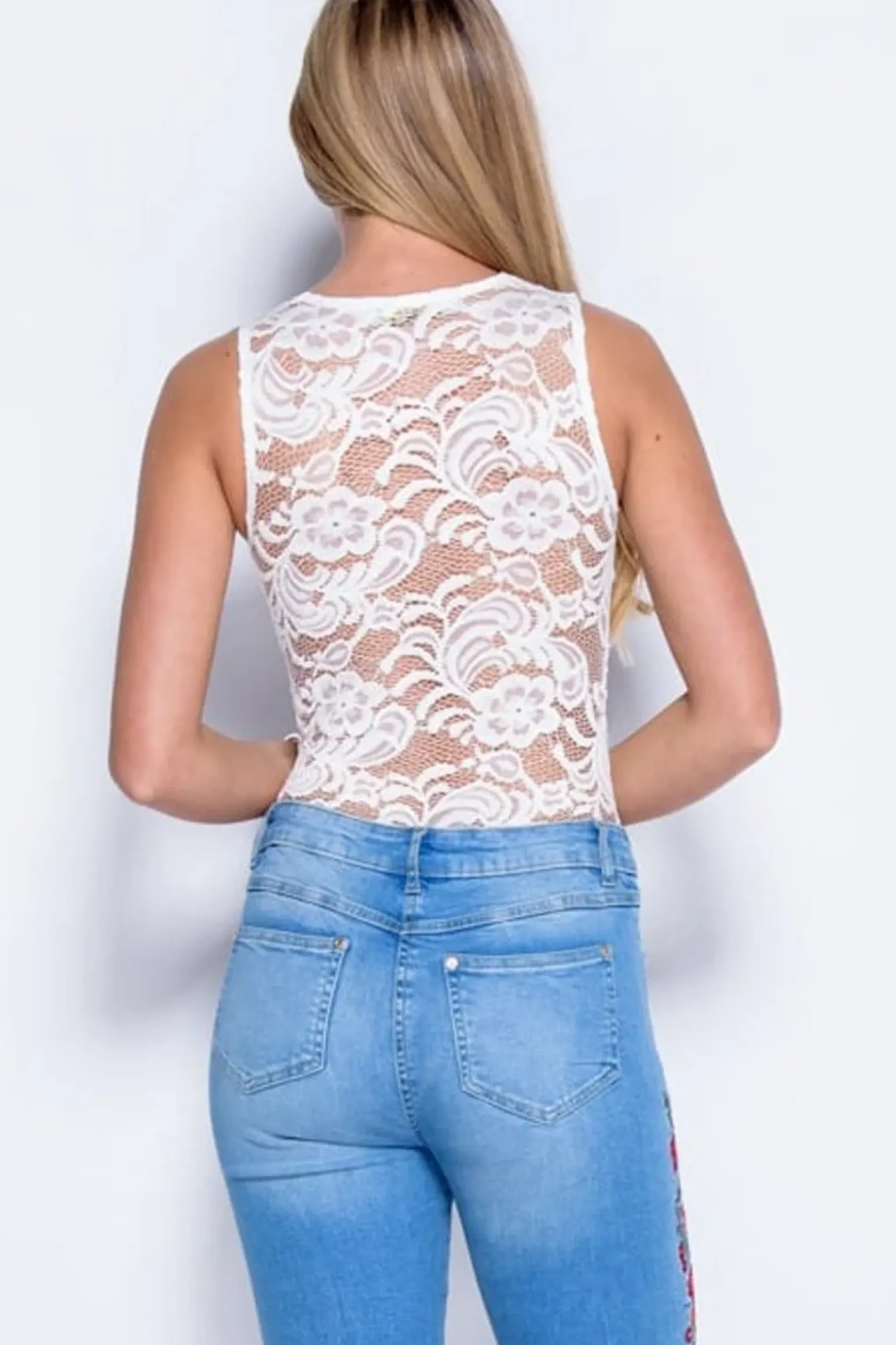 Rebellious Fashion Cream Lace Bodysuit - Aubrey