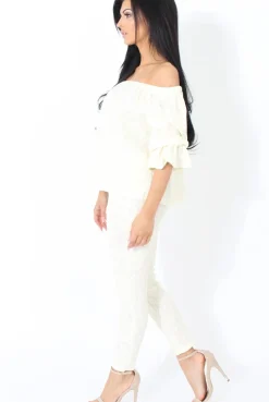 Rebellious Fashion Cream Lace Two Piece - Nicole