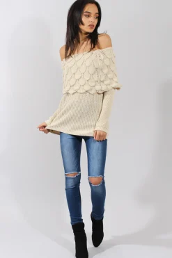 Rebellious Fashion Cream Layer Jumper- Sammie