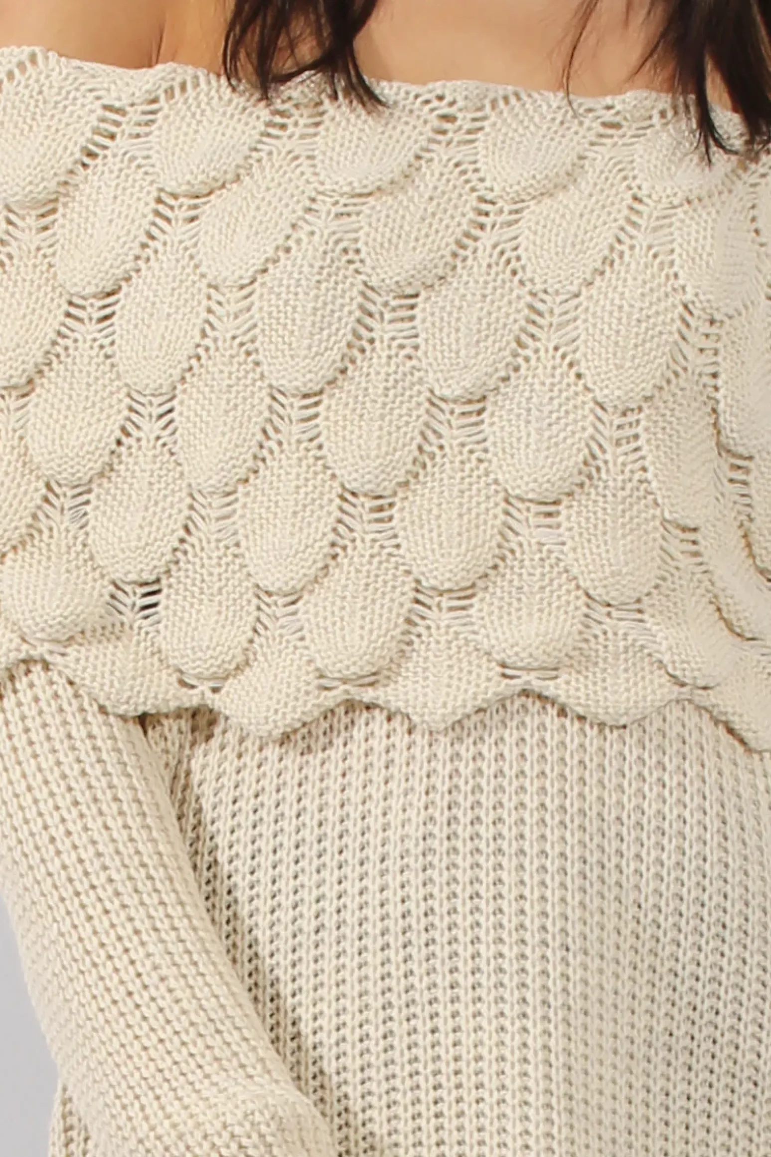 Rebellious Fashion Cream Layer Jumper- Sammie