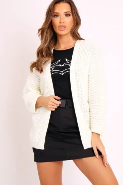 Rebellious Fashion Cream Oversized Chunky Knit Cardigan - Courtney