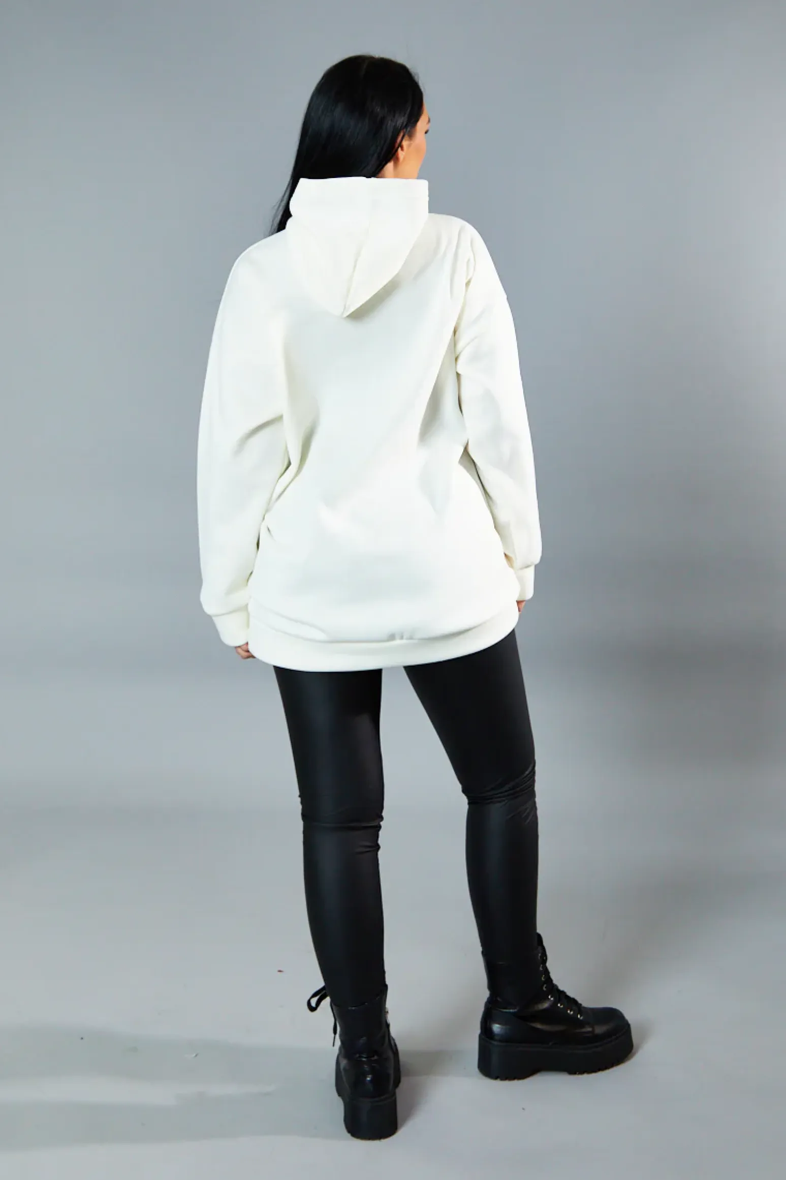Rebellious Fashion Cream Oversized Slogan Hoodie - Sora