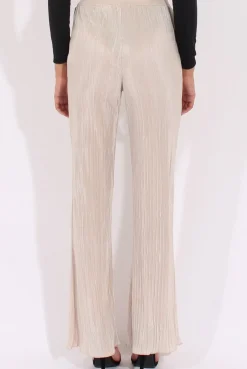 Rebellious Fashion Cream Pleated Long High Waisted Trousers - Jojo