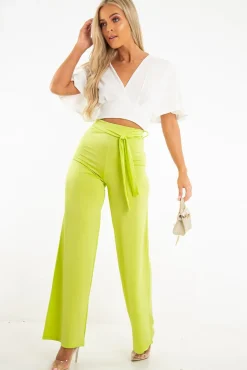 Rebellious Fashion Cream Plunge Tie Back Blouse Crop Top - Bryelle