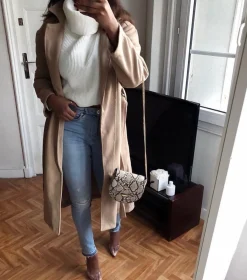 Rebellious Fashion Cream Rib Knit Roll Neck Jumper - Brinna
