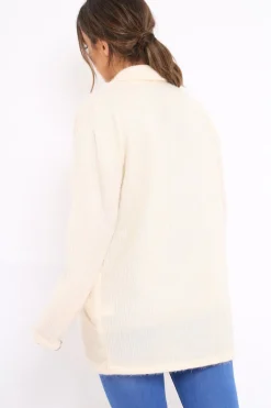 Rebellious Fashion Cream Shimmery Cardigan - Nicky