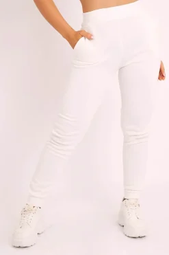 Rebellious Fashion Cream Slim Fit Joggers - Chaise