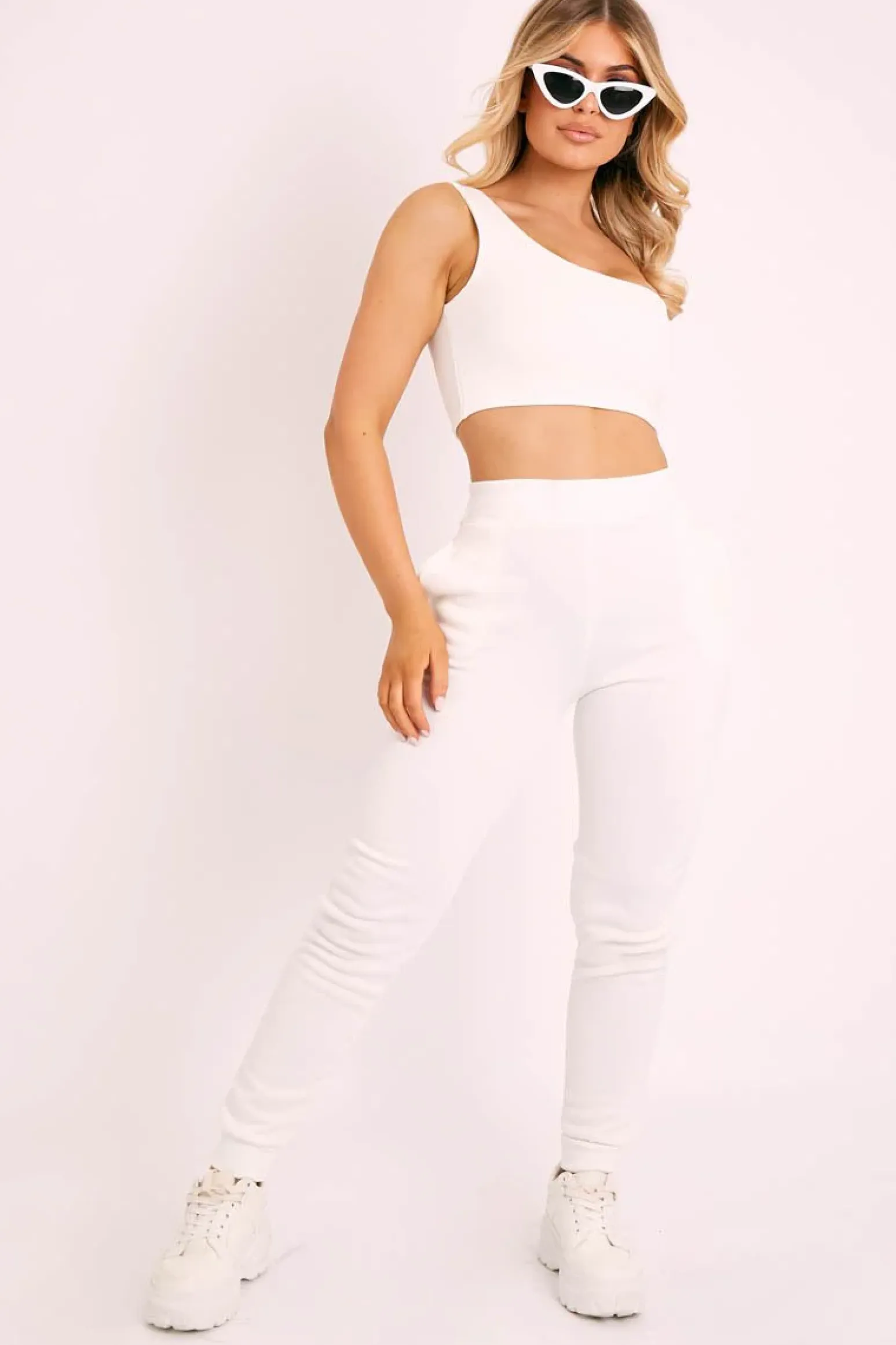 Rebellious Fashion Cream Slim Fit Joggers - Chaise