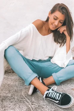 Rebellious Fashion Cream Striped Cropped Batwing Jumper with V neck -Karri