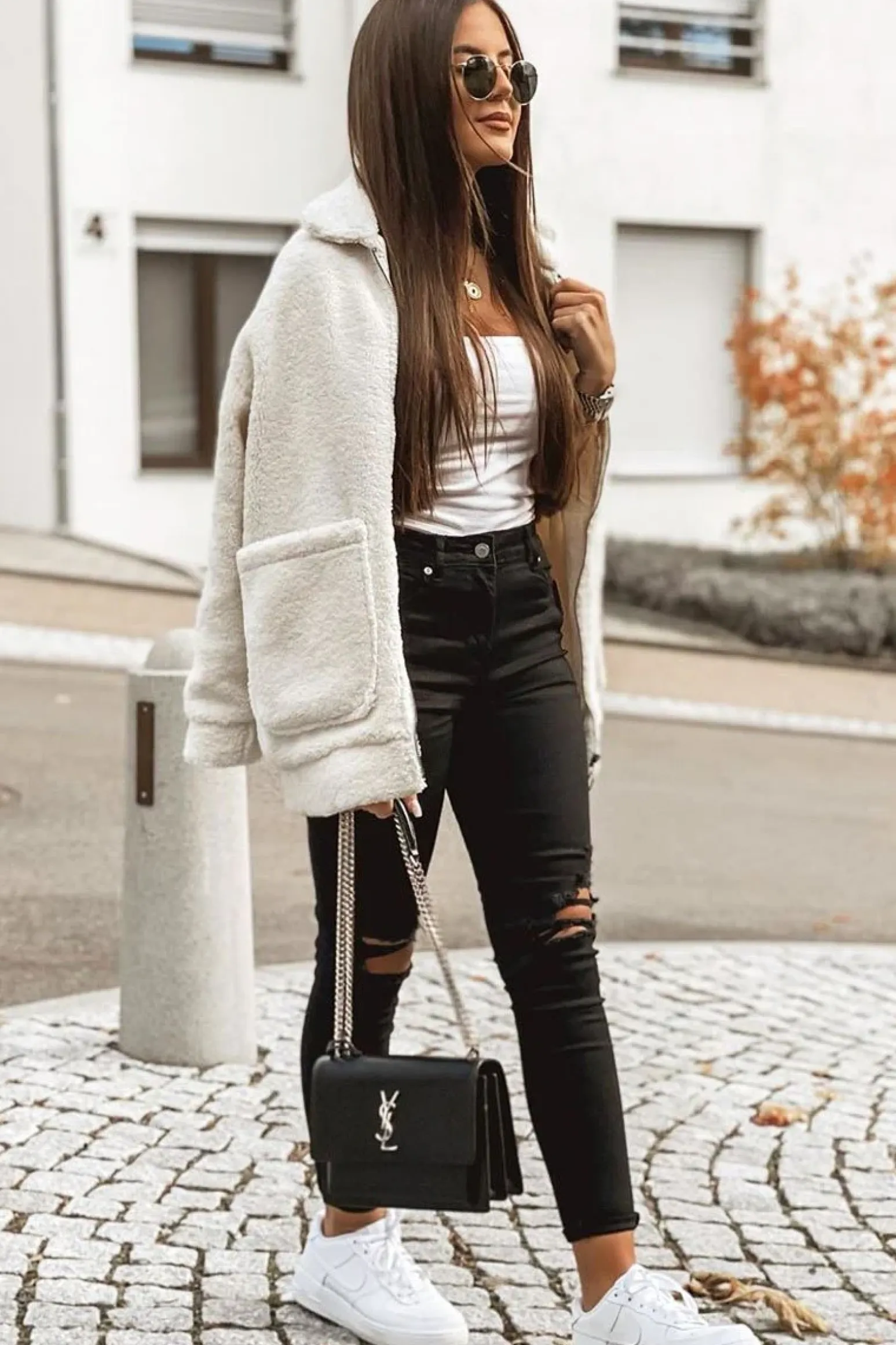 Rebellious Fashion Cream Teddy Zip Jacket - Rien