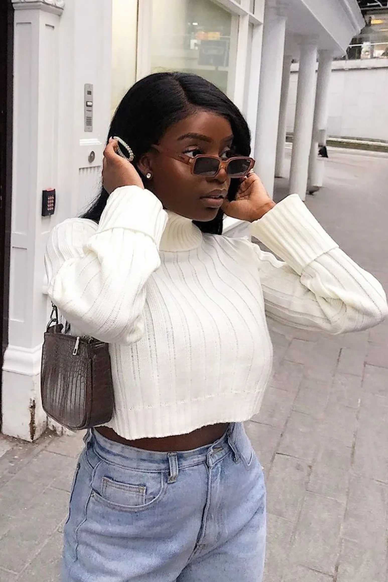Rebellious Fashion Cream Wide Rib Roll Neck Jumper - Joyanna