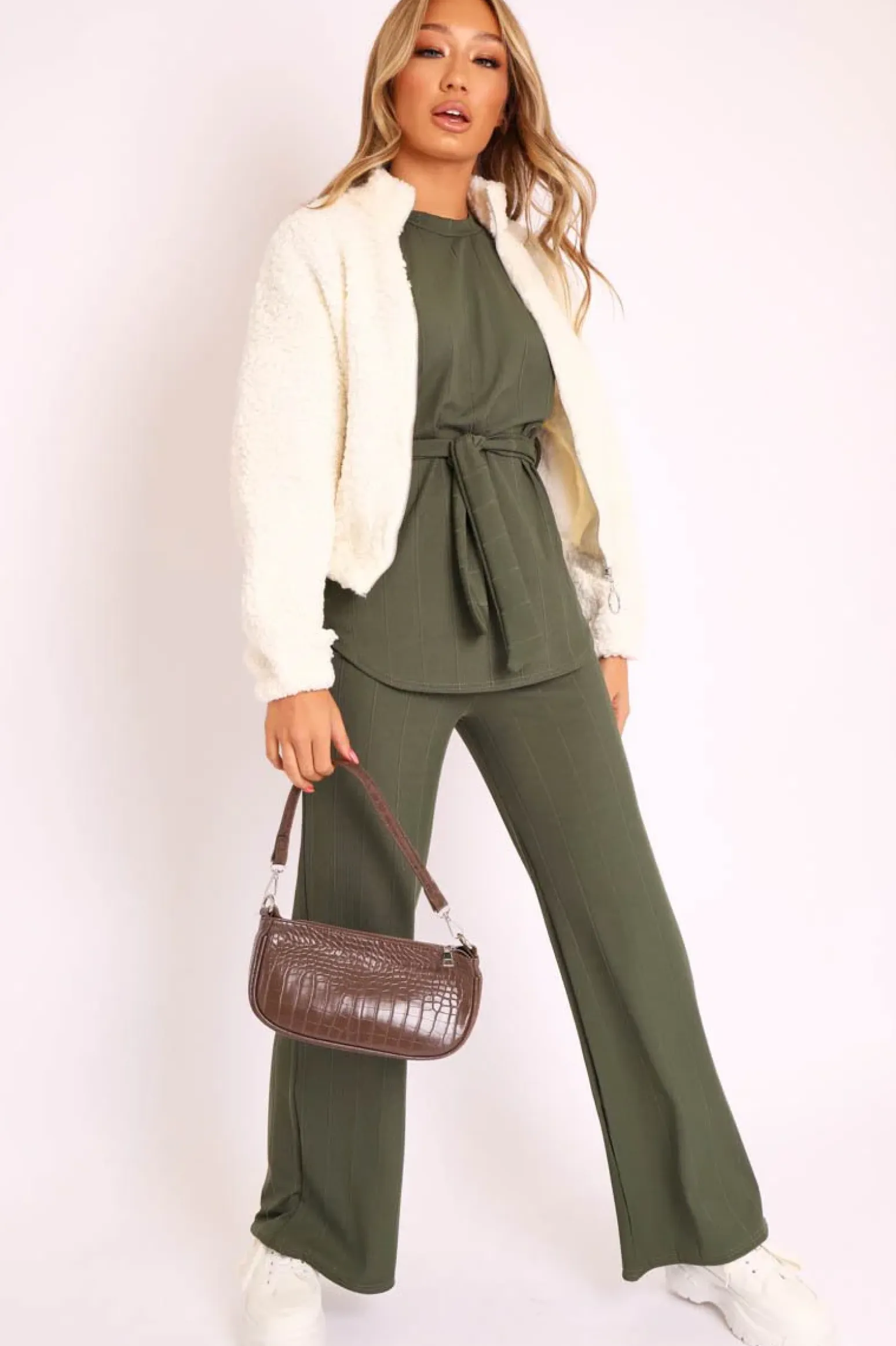 Rebellious Fashion Cream Zip Front Teddy Jacket - Elena