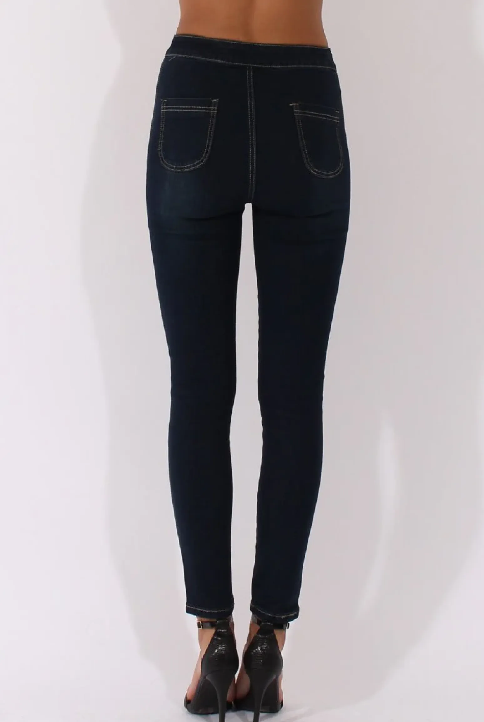 Rebellious Fashion Dark Blue High Waisted Jeans - Jupiter